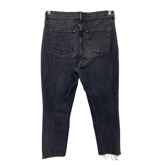 Everlane Washed Black High Rise Zip Raw Hem Pockets Skinny Tall Denim Jean Pants - Picture 3 of 8